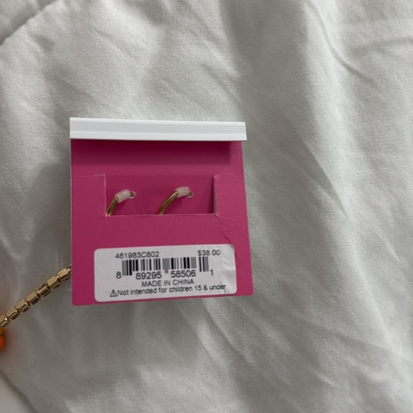 NWT Betsy Johnson Pumpkin Latte Dangle Earrings Orange Gold Tone - Picture 4 of 4